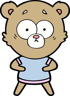 Bir insan tarafından çizilmiş bir çizgi film karakteri.