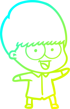 Bir insan tarafından çizilmiş mutlu çizgi film çocuğu çizimi.