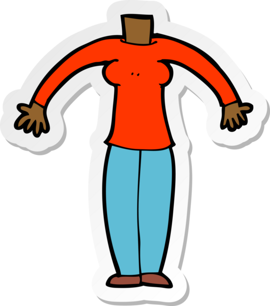 Bir insan tarafından çizilmiş bir karikatür çıkartması.