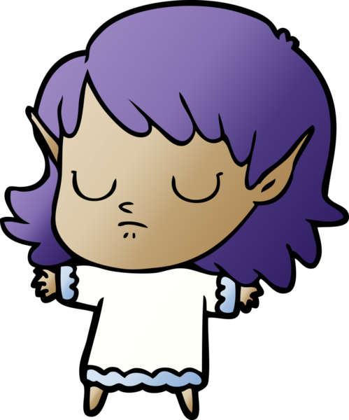 Bir insan tarafından çizilmiş bir elf kızı.