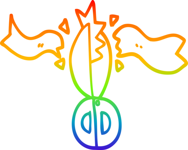 Bir insan tarafından çizilmiş bir karikatür seremonisi makasının çizimi