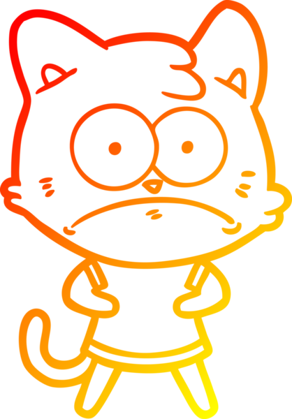 Bir insan tarafından çizilen çizgi film karakterinin sıcak gradyan çizimi