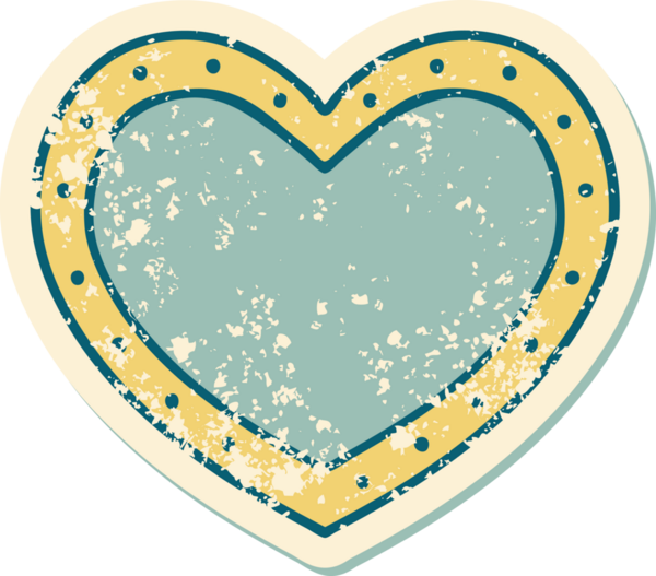 Bir insan tarafından çizilmiş bir kalbin sembolik dövmesi.