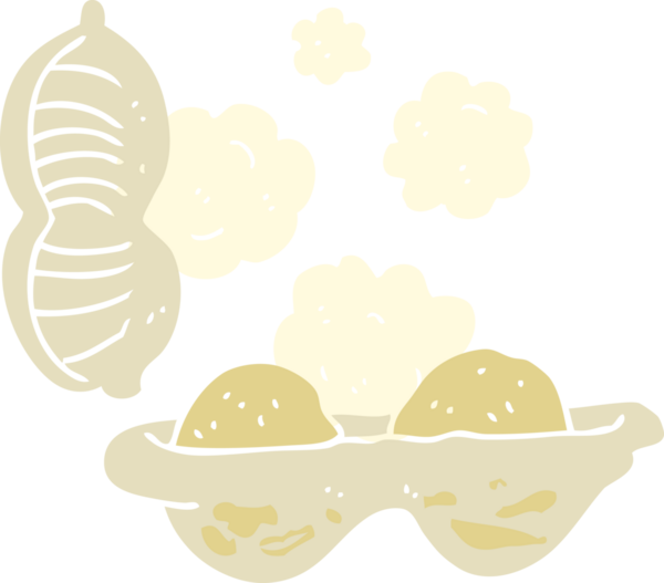 Bir insan tarafından çizilmiş yerfıstığının düz renk çizimi