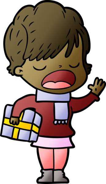 Bir insan tarafından çizilmiş bir karikatür kadın konuşuyor.