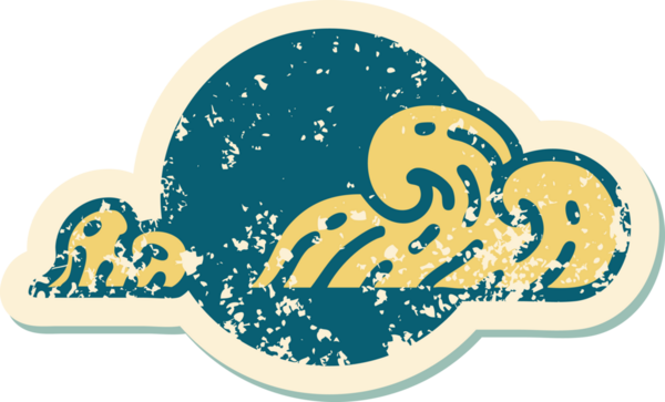 Bir insan tarafından çizilmiş bulutların sembolik depresif dövme şekli