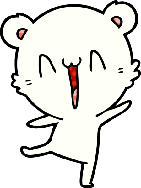 Bir insan tarafından çizilmiş mutlu kutup ayısı karikatürü