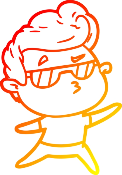 Bir insan tarafından çizilen karikatür karikatürünün sıcak çizgi çizimi.