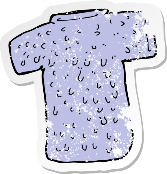 Bir insan tarafından çizilmiş yün bir çizgi filmin gerilimli çıkartması.