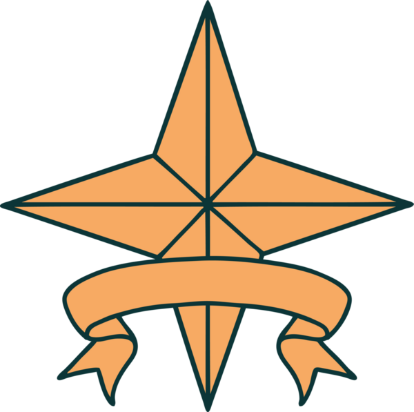 Bir insan tarafından çizilmiş geleneksel bir yıldız dövmesi