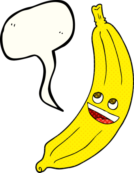 El yazısıyla çizilmiş çizgi roman konuşma balonu bir insan tarafından çizilmiş muz.