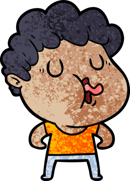 Bir insan tarafından çizilmiş bir karikatür adam.