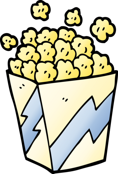 Bir insan tarafından çizilmiş karikatür patlamış mısır.