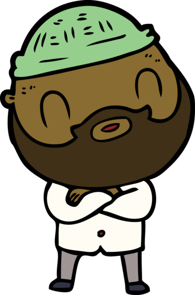 Bir insan tarafından çizilmiş sakallı bir adam.