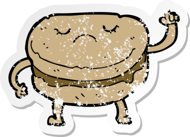 Bir insan tarafından çizilmiş karikatür bisküvisi.