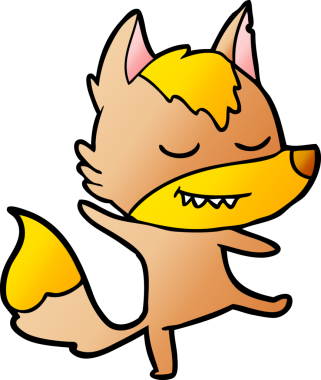 Bir insan tarafından çizilmiş tilki çizgi film karakteri