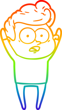 Bir insan tarafından çizilmiş gökkuşağı gradyan çizgi çizimi.