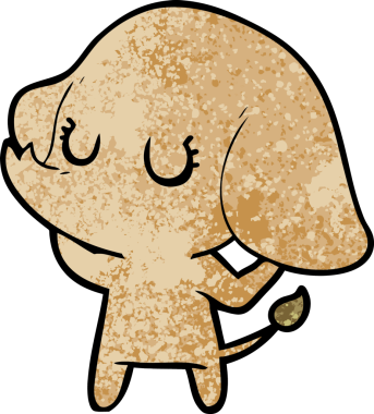 Bir insan tarafından çizilmiş şirin bir fil.