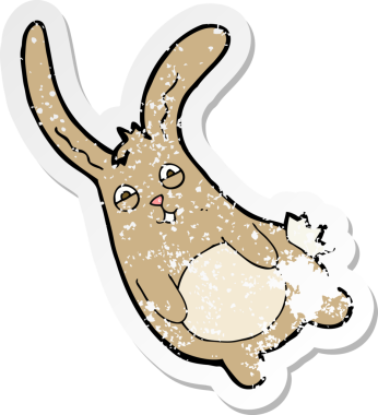 Bir insan tarafından çizilmiş komik bir çizgi film tavşanı.