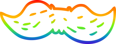 Gökkuşağı gradyan çizgi çizimi Bir insan tarafından çizilmiş karikatür adam bıyığı