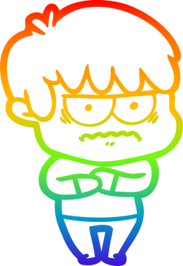 Gökkuşağı gradyan çizgi çizimi Bir insan tarafından çizilmiş bir çizgi film çocuğu