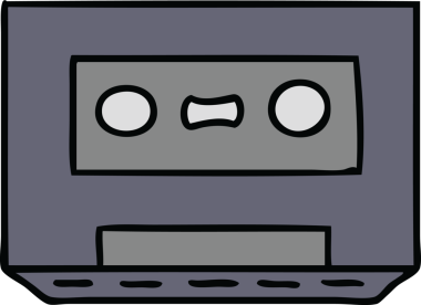 Bir insan tarafından çizilmiş eski bir kaset karalaması.