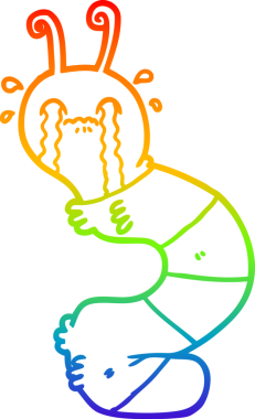 gökkuşağı gradyan çizimi bir insan tarafından çizilmiş ağlayan tırtıl