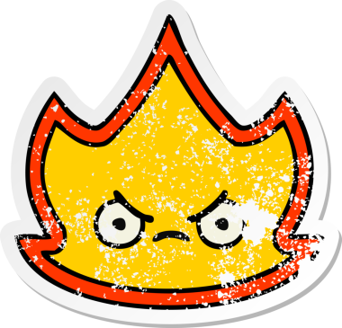 Bir insanın çizdiği çizgi film alevinin sıkıntılı çıkartması.