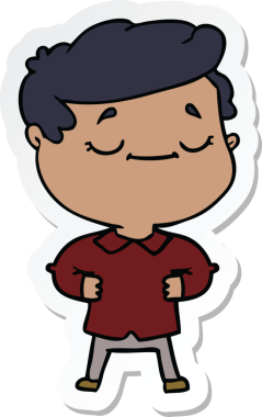 Bir insan tarafından çizilmiş gururlu bir adamın çıkartması.