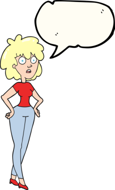 Bir insan tarafından çizilen serbest konuşma balonu karikatürü bir kadını şaşırttı