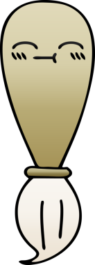 Bir insan tarafından çizilmiş bir boya fırçasının gölgeli karikatürü