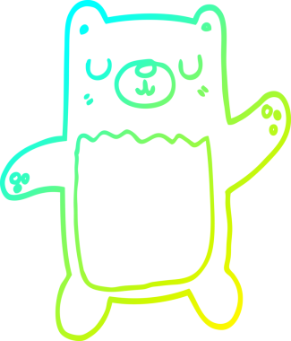 Bir insan tarafından çizilen çizgi film ayısının soğuk gradyan çizgisi.