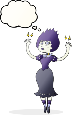 Bir insan tarafından çizilmiş serbest çizim baloncuk vampir kız.