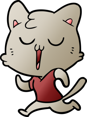 Bir insan tarafından çizilmiş çizgi film kedisi.