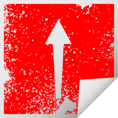 Bir insan tarafından çizilmiş sıkıntılı kare soyma etiketi ilginç sembol oku