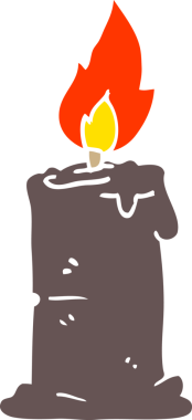 Bir insan tarafından çizilmiş karalama yanan mum.