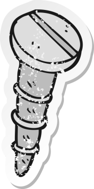 Bir insan tarafından çizilmiş karikatür vidasının gerilmiş yapıştırması.