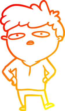 Bir insan tarafından çizilmiş sabırsız bir adamın sıcak çizgi çizimi