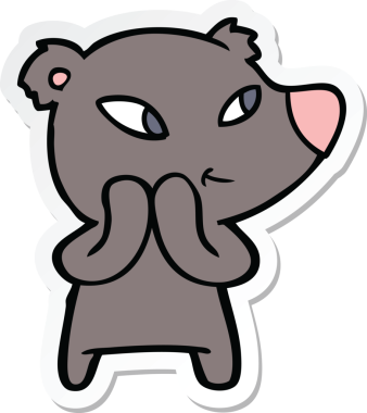 Bir insan tarafından çizilmiş şirin bir ayının çıkartması.