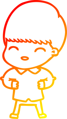 Bir insan tarafından çizilmiş mutlu çizgi film çocuğu çizimi.