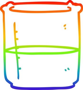 gökkuşağı gradyan çizgisi bir insan tarafından çizilmiş bir karikatür bilim şişesi.