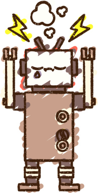 Bir insan tarafından çizilen Kırık Robot Tebeşiri