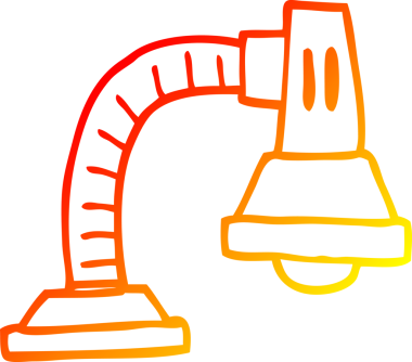 Bir insan tarafından çizilen ayarlanabilir bir lambanın sıcak çizgi çizimi