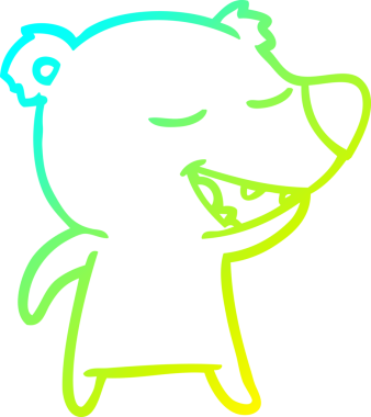 Bir insan tarafından çizilen çizgi film ayısının soğuk gradyan çizgisi.