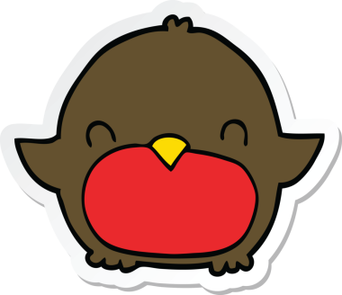 Bir insan tarafından çizilmiş karikatür pengueni çıkartması.