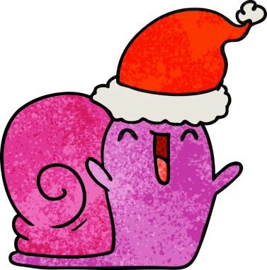 Bir insan tarafından çizilmiş kawaii salyangozunun el yapımı karikatürü.