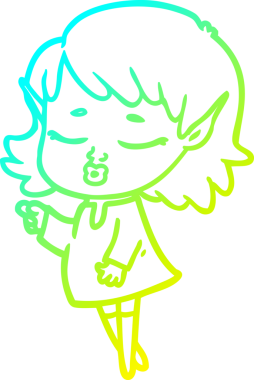 Bir insan tarafından çizilmiş güzel bir elf kızı çizimi.