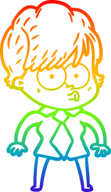 gökkuşağı gradyan çizimi bir insan tarafından çizilmiş bir karikatür kadın