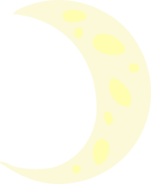 Bir insan tarafından çizilmiş hilal şeklindeki bir ayın el çizimi karikatürü