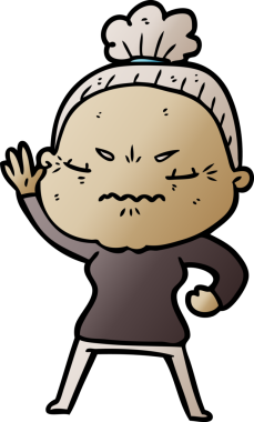 Çizgi film bir insan tarafından çizilmiş yaşlı bir kadın tarafından rahatsız edildi.